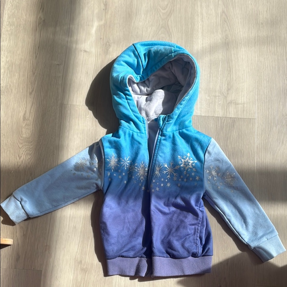 Frozen  Zip-Up Hoodie with Ombre Effect- turns into Elsa stuffie- size 4